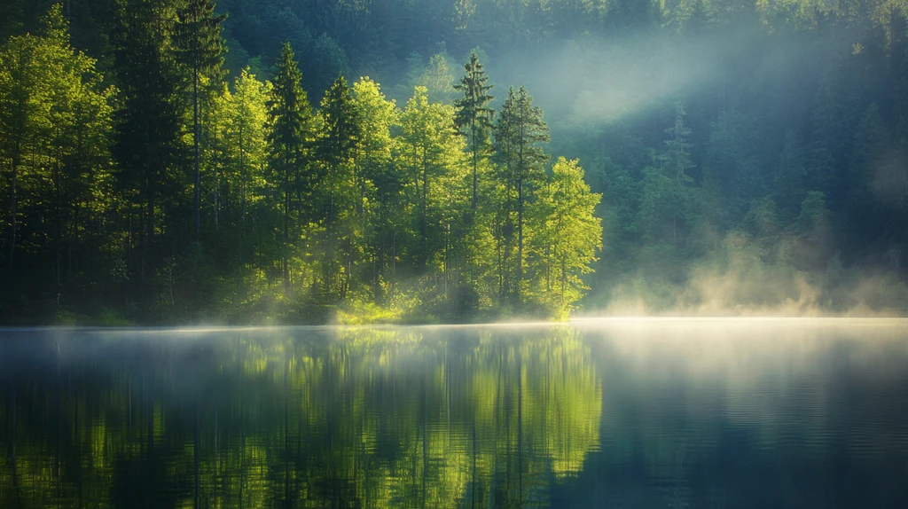 湖畔湖泊梦幻森林