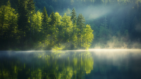 湖畔湖泊梦幻森林