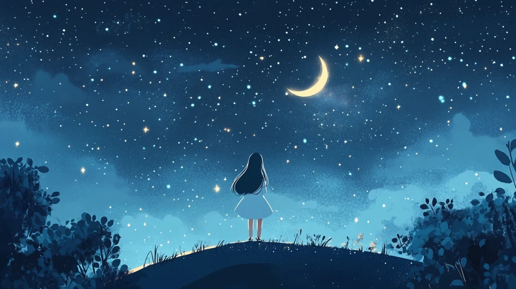 美好的夜晚插画