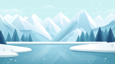 冬日山川风景插画