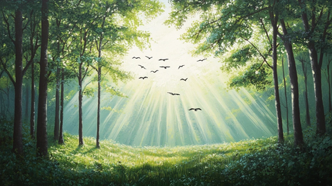 背景墙阳光森林