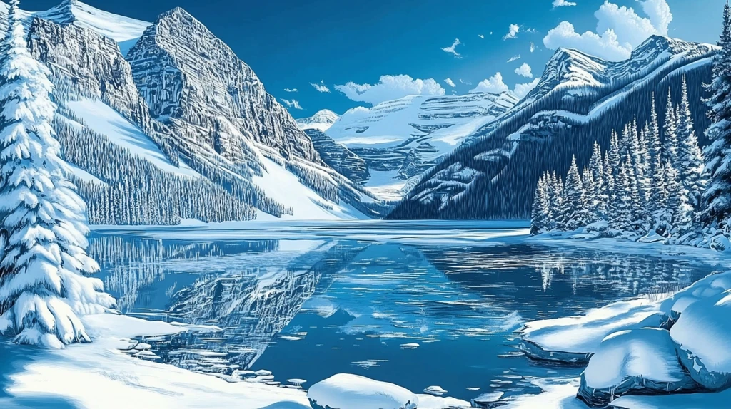 电脑装饰画不冻河