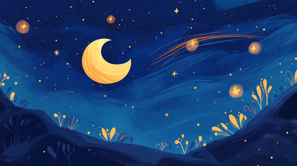 夜晚手绘插画背景