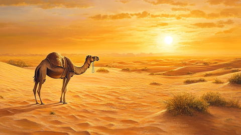 夕阳下的骆驼