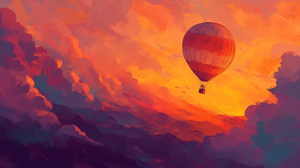 热气球插画场景