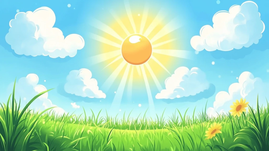 阳光晴朗风景插画