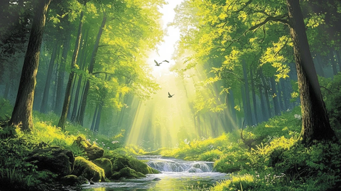 阳光森林素材