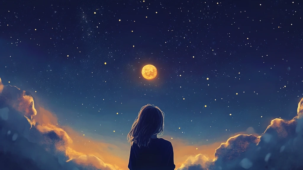 月光插画月光下