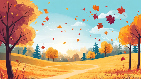 秋天风景插画