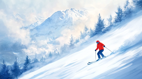 滑雪插画
