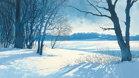 冬日风景插画