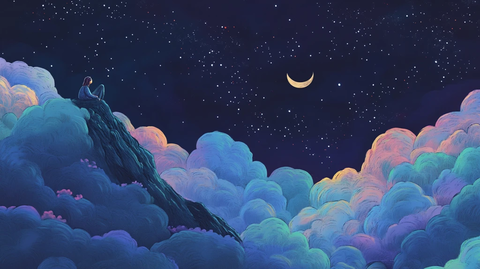 美好的夜晚插画