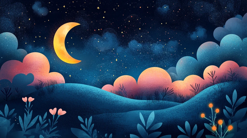 美好的夜晚插画