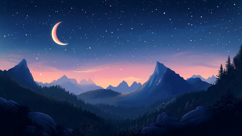 美好的夜晚插画