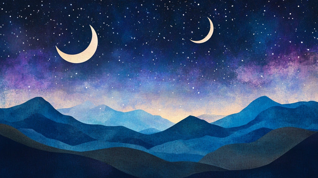 夜晚手绘插画背景