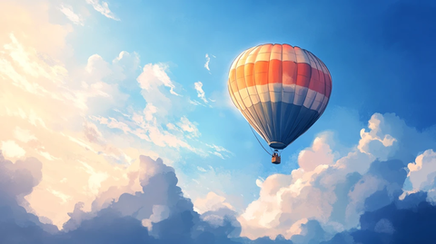 热气球插画场景