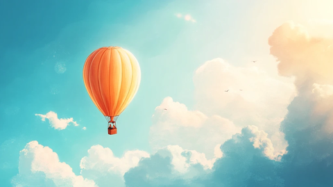 热气球插画场景