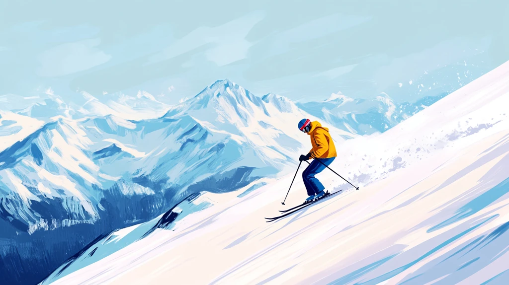 滑雪插画
