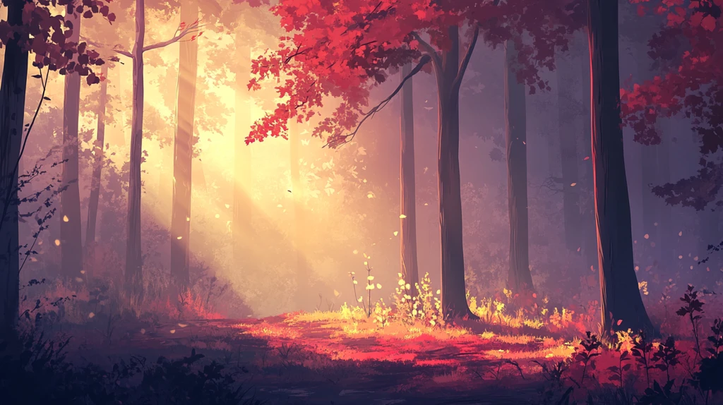 秋天森林画唯美秋色