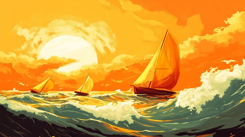 乘风破浪包装插画