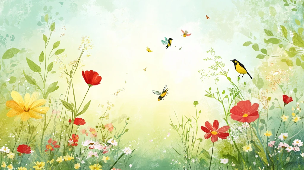 唯美花鸟风景画