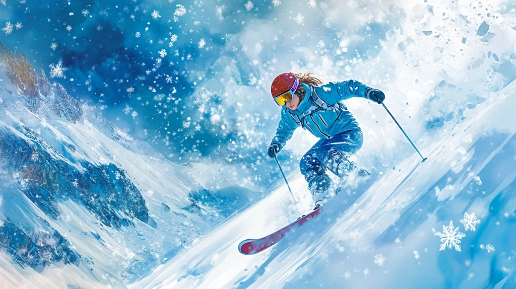 滑雪插画