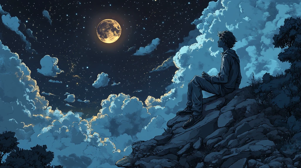 月光插画月光下