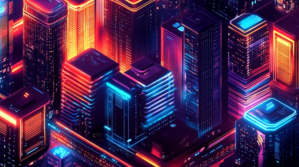 现代科技城市缤纷炫彩