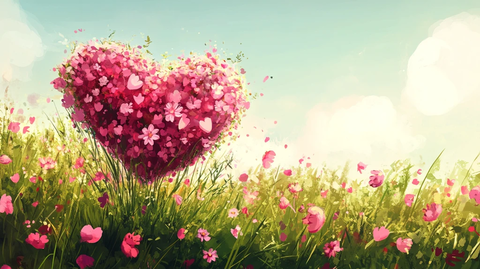 爱心花景