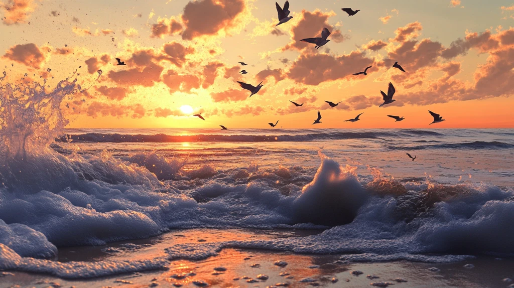 海鸥海浪大海海洋