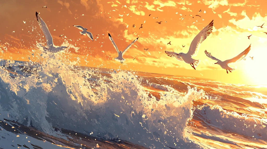 海鸥海浪大海海洋