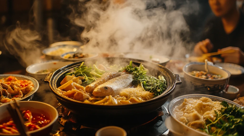 热气腾腾的菜肴