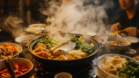 热气腾腾的菜肴