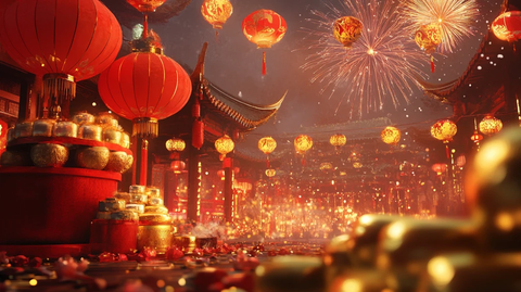 喜庆场景灯笼密布