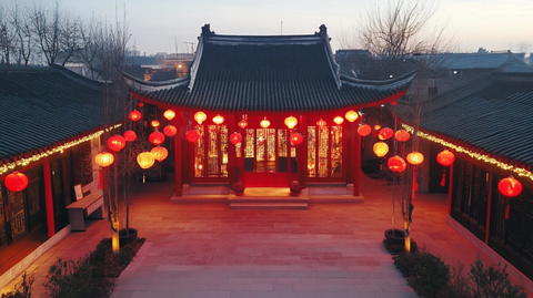 挂灯笼的四合院