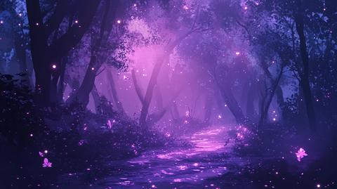 粉红色的幻想森林