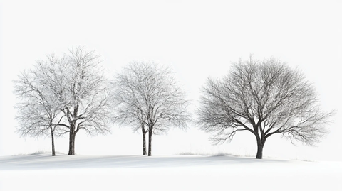 冬季雾凇树挂素材