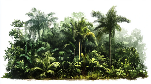 热带雨林手绘