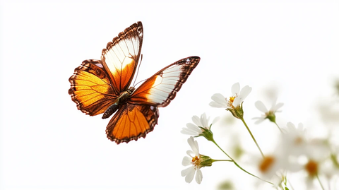 蝶恋花橙色蝴蝶背景