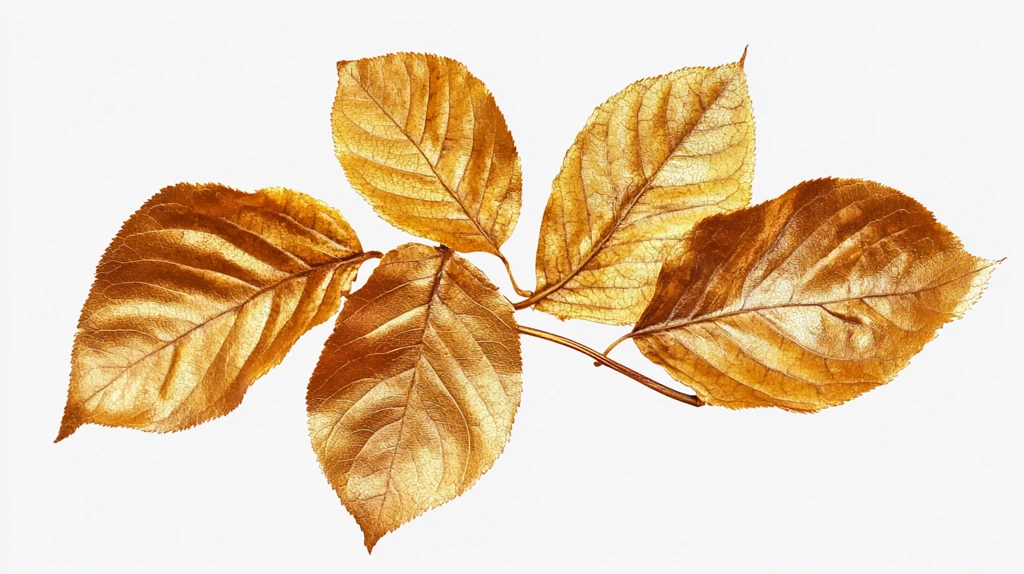 金色秋叶透明背景