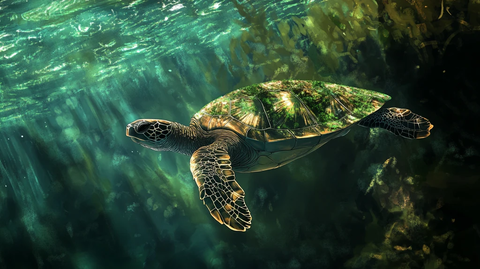 海底的海龟