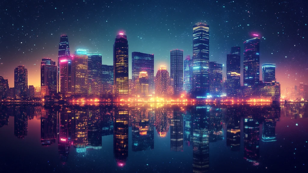 现代科技城市缤纷炫彩