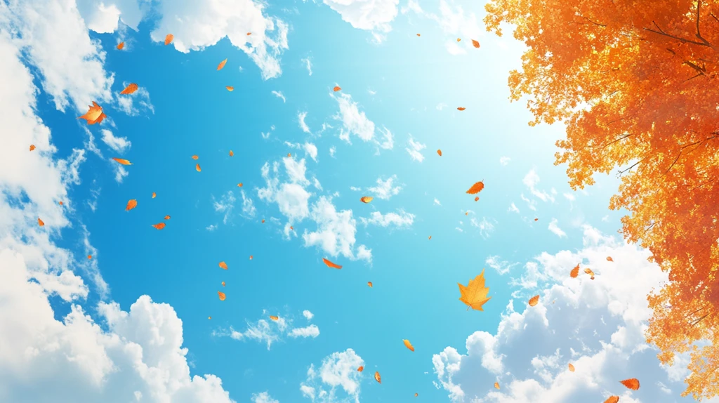 黄色树叶蓝天白云