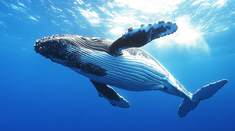 鲸鱼翻滚素材