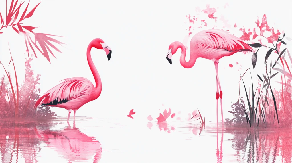 粉红色火烈鸟墙纸