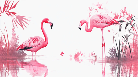 粉红色火烈鸟墙纸