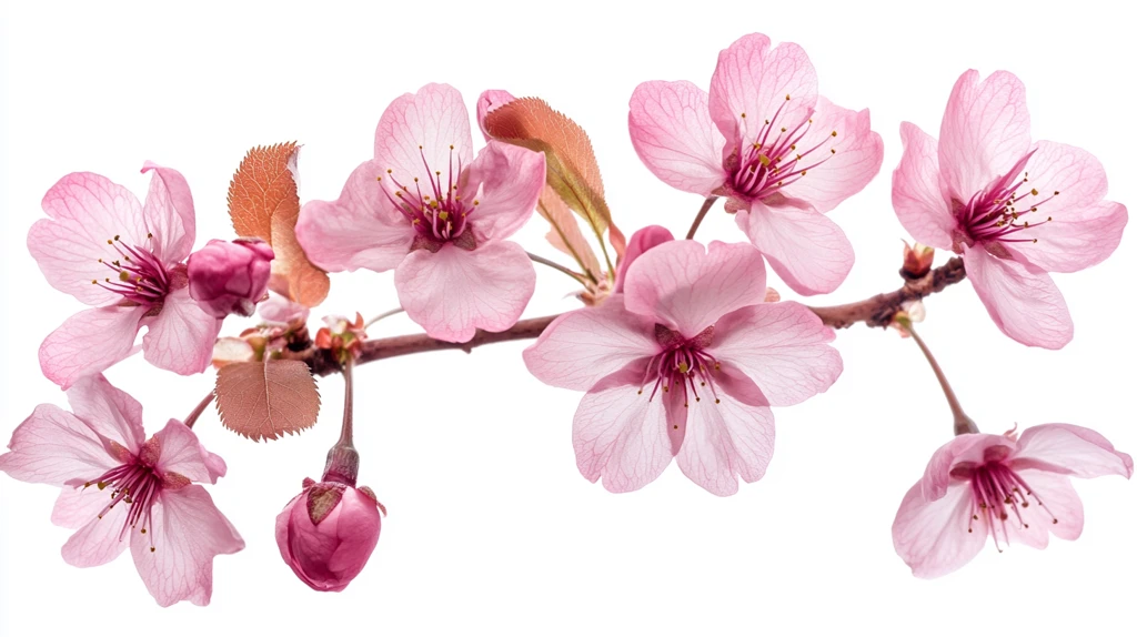 桃花高清白底文化艺术