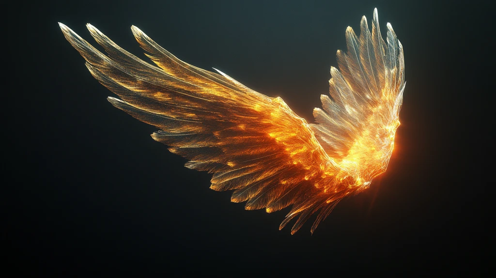 黄金质感纯金色翅膀