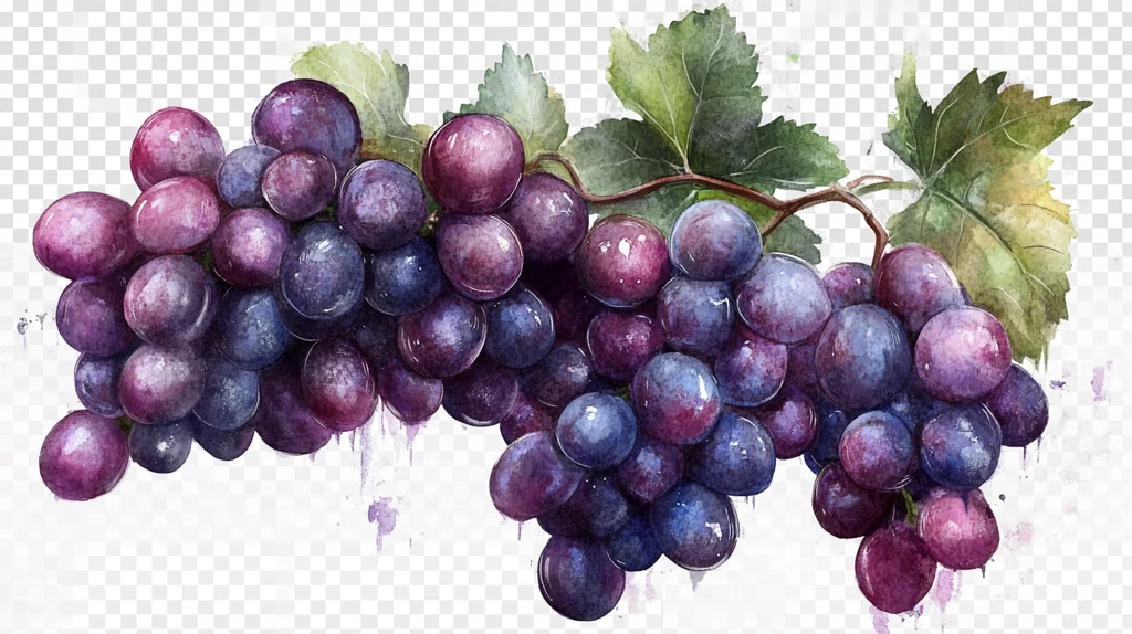 手绘写实葡萄