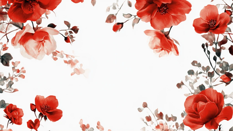 简红大气花朵